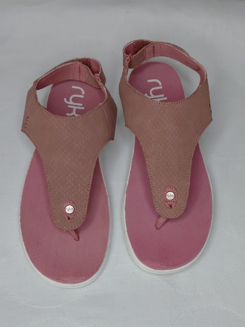 Ryka Women's Rose Pink Slingback Toe-Post Sandals Sz 8M